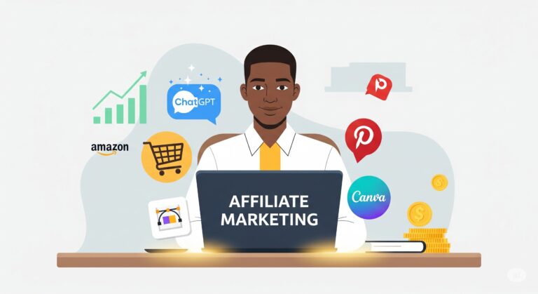 Affiliate Marketing for Beginners : générez des revenus en ligne avec ChatGPT, Canva & Pinterest